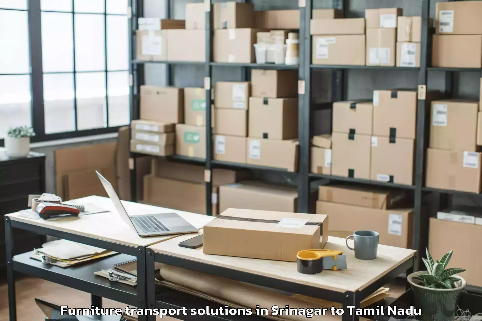 Trusted Srinagar to Mudukulattur Furniture Transport Solutions